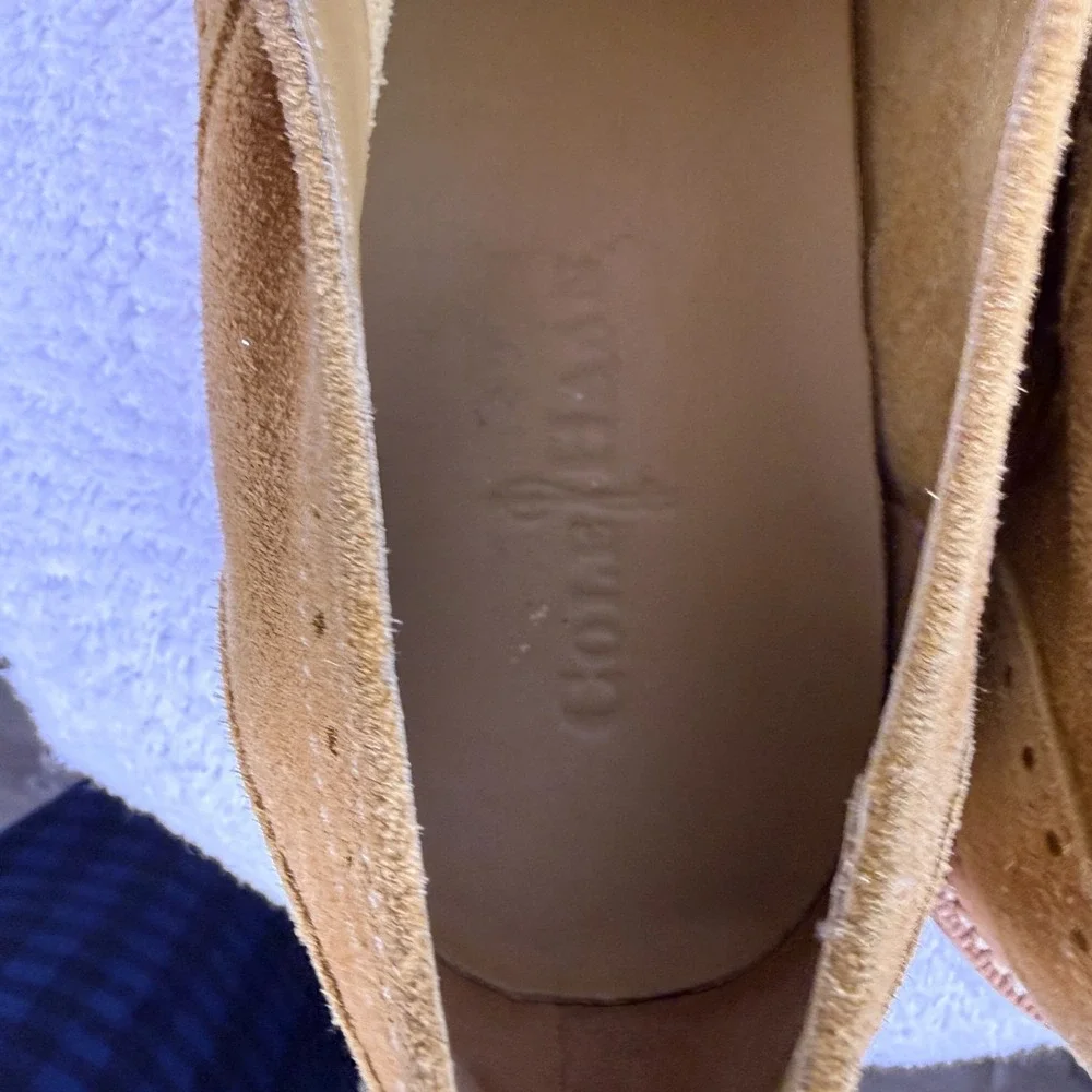 Cole Haan Wingtip Tan Suede Leather Shoes Vibram Soles Mens Size 12‎ M Dress EUC